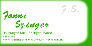 fanni szinger business card